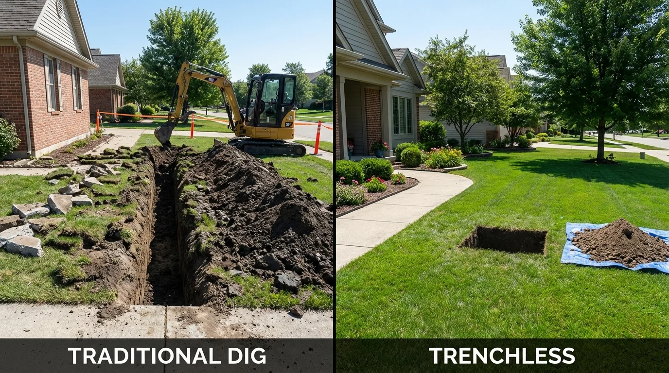 Trenchless sewer repair with minimal yard damage versus traditional excavation in Carolina, PR